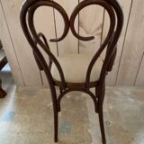 Set of 4 curved wooden armchairs