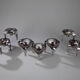 Set of 9 modular candle holders in chromed metal, nagel germany