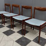 Ensemble de 4 chaises à repas Lubke en palissandre 1960