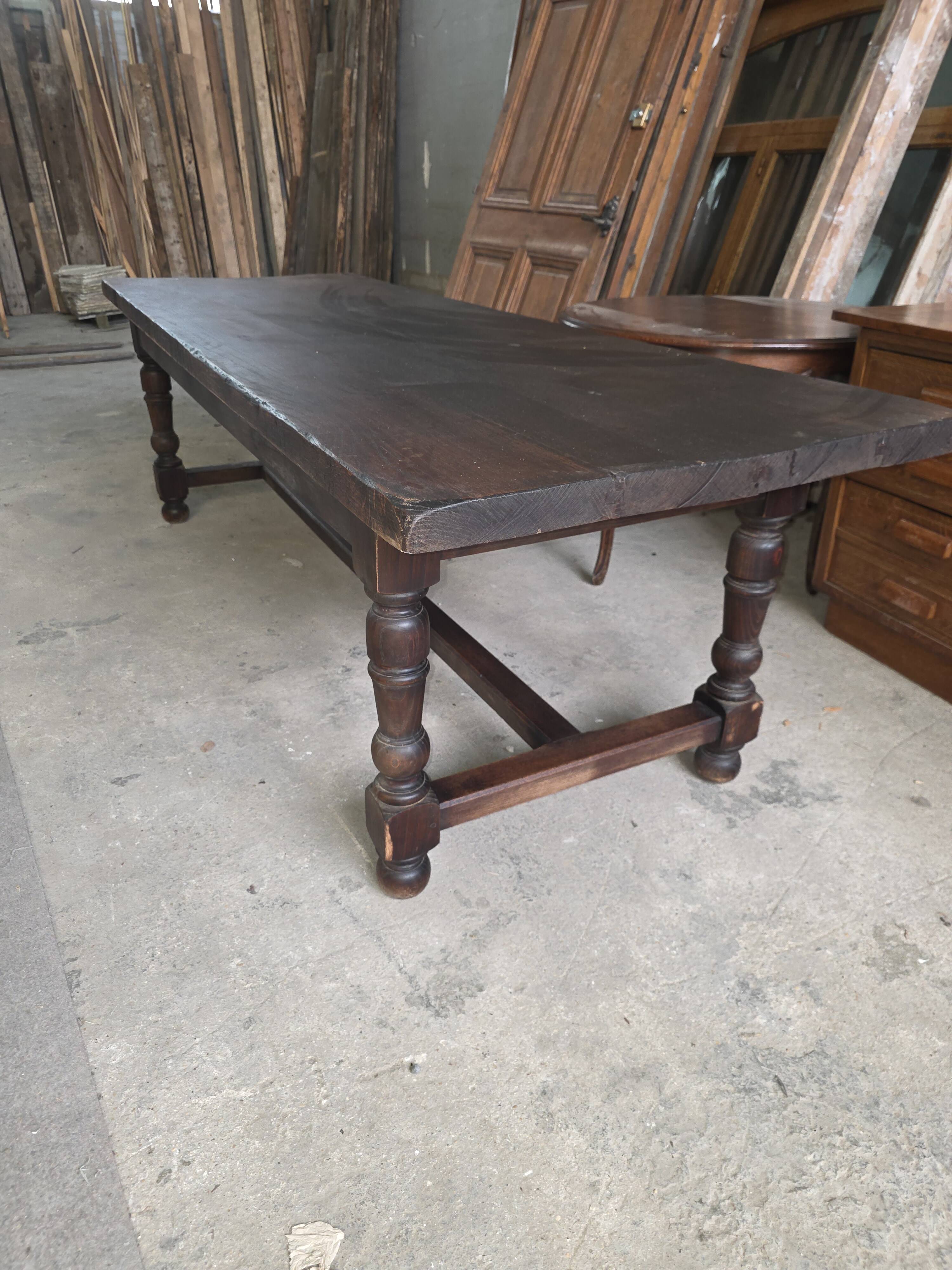 Table de ferme en chêne massif,  250 × 87cm