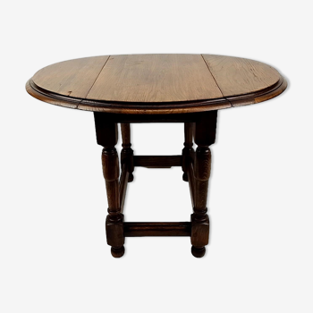 Table basse ovale 2 abattants en bois