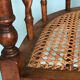 Edwardian barley twist corner chair with cane early 20th century