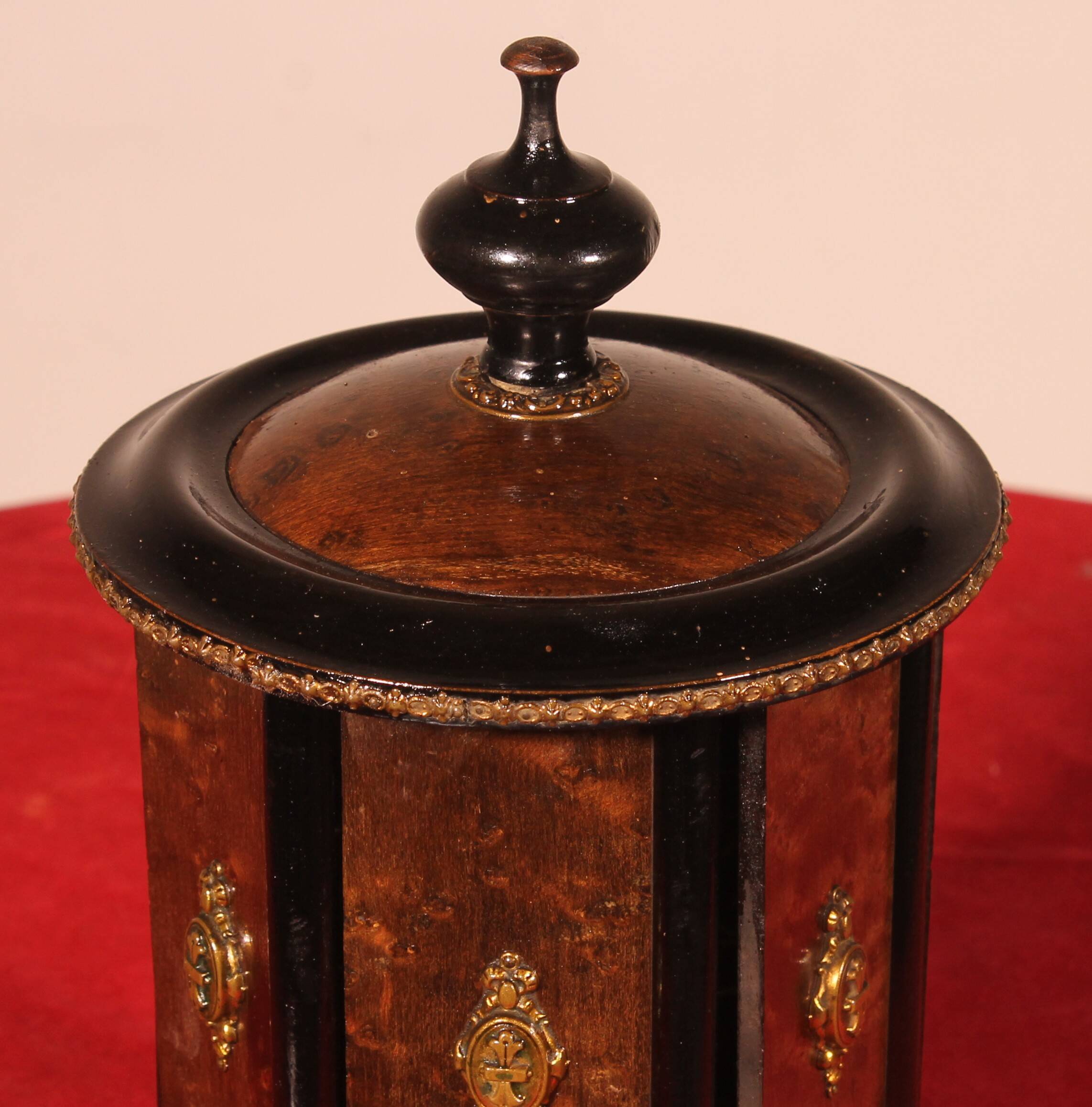 Napoleon III Cigar Humidor in Blackened Wood and Brass