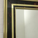 Sandro Petti Midcentury Italian Brass and Celluloid Mirror by "Metal Art",