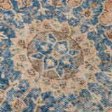 7x10 Turkish Blue & Peach Handmade Persian Rug, 220x304Cm