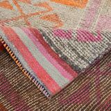 3x10 Turkish Pink & Orange Vintage Runner Rug, 91x316Cm