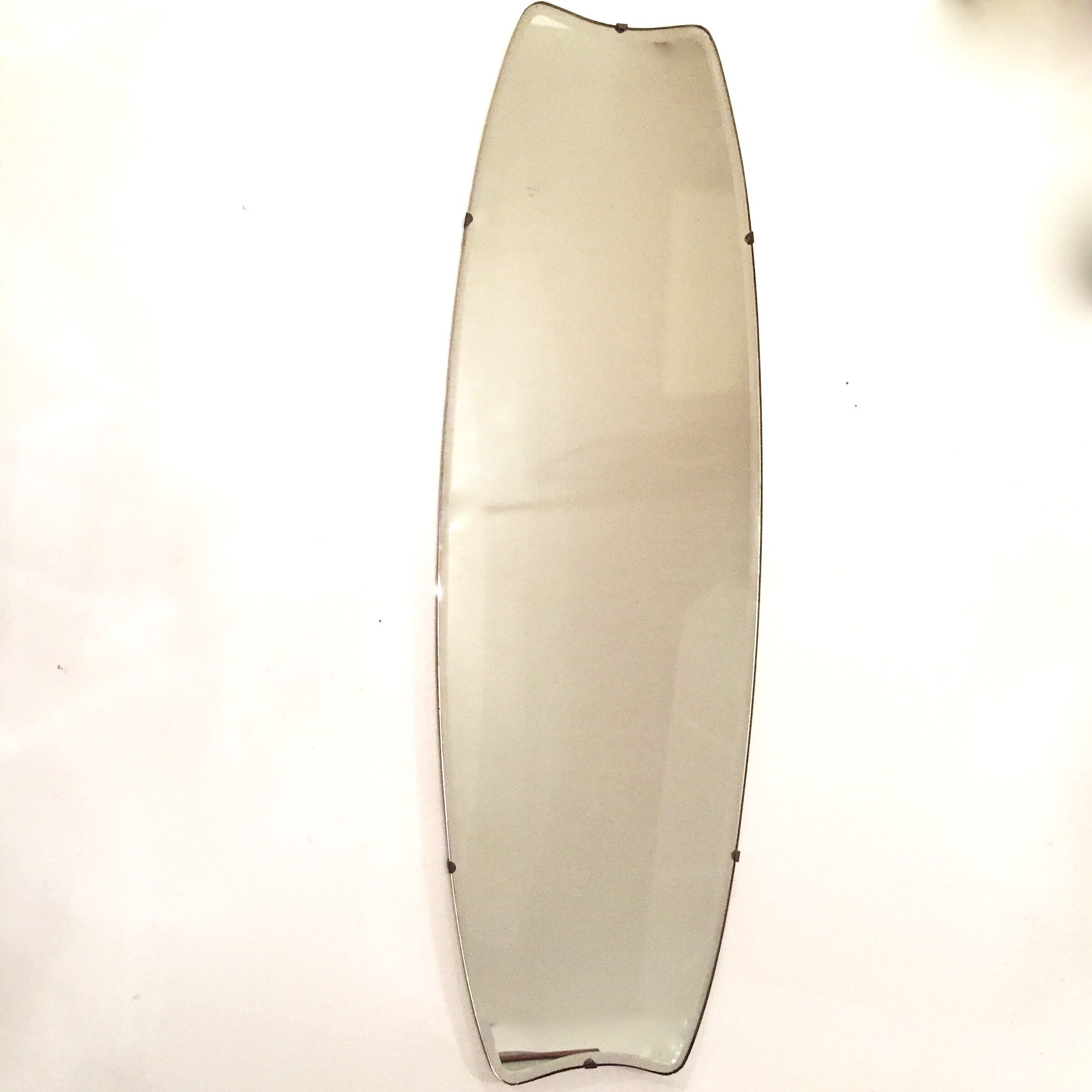 Large mirror beveled freeform, 99 x 28 cm