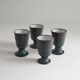 Set von 4 holländischen Mid Century Studio Pottery Bechern