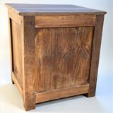 Vintage: small antique walnut jam pot with wheels