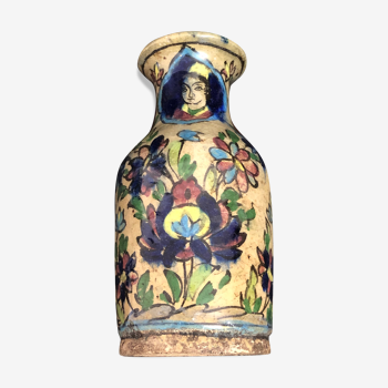 Turkey Iznik Nicaea bottle ceramic silica floral decoration and portraits