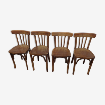 Set of 4 beech bistro chairs