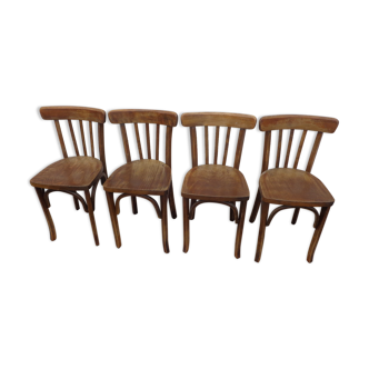 Set of 4 beech bistro chairs