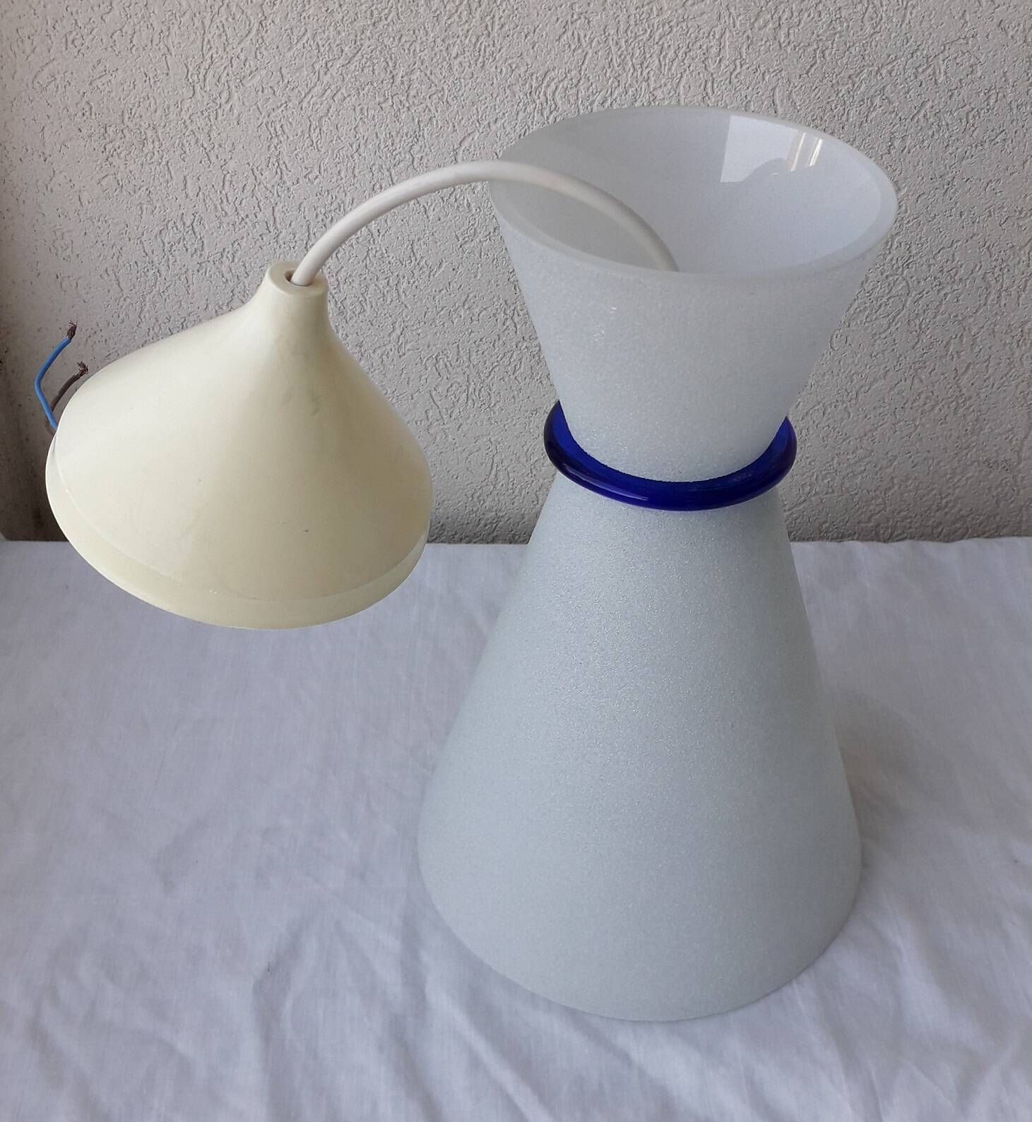 80's glass pendant light