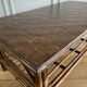 Vintage brown bamboo living room coffee table