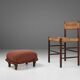 Small Art Deco Footstool with Original Upholstery, France, 1940s