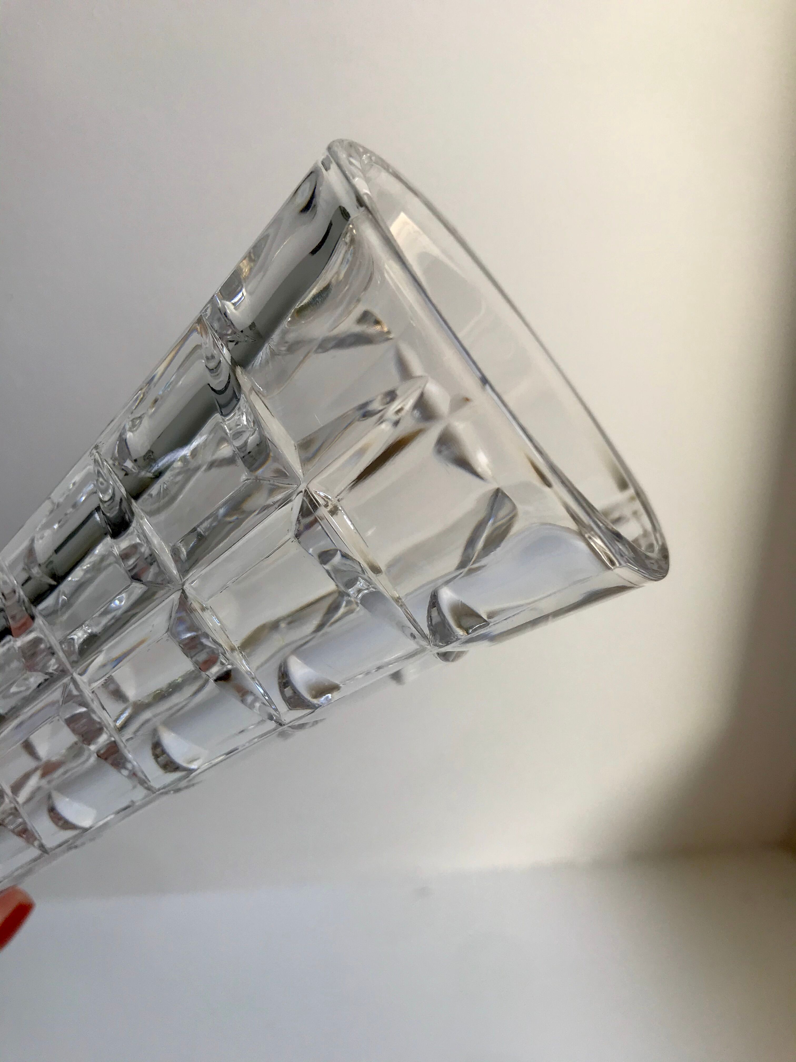 vase on feet in art deco molded crystal glass