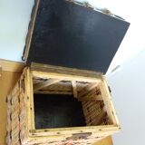 Fishing storage chest wicker fisherman's stool
