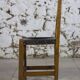 Chaise brutaliste bois et cuir espagnol, 1950