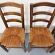Set of 4 vintage brutalist chairs in wood and straw from the 60s