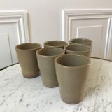 Lot de 6 verres en grès clairs