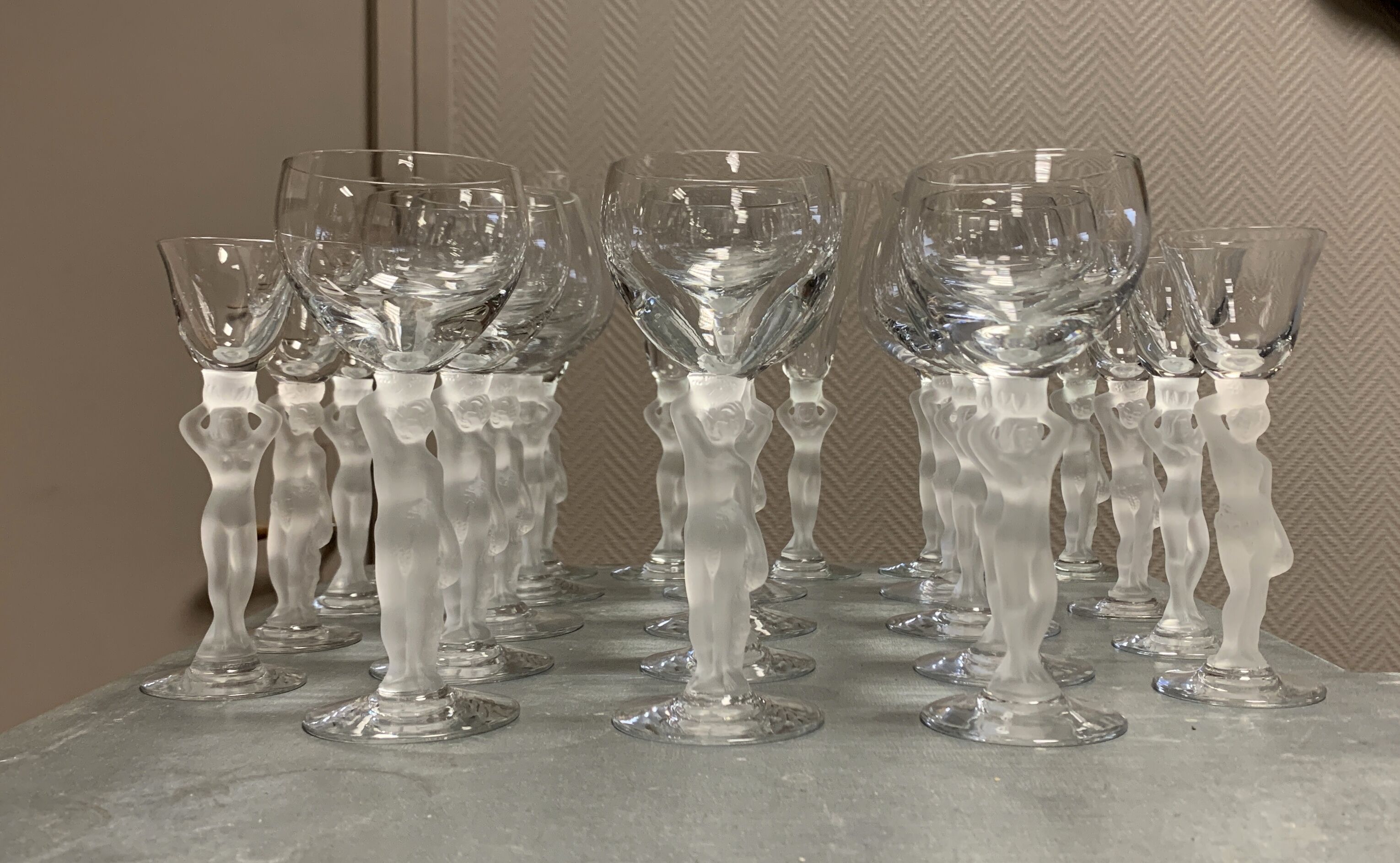 Set De 2 Verres à Liqueur Vénus - Cristallerie De Bayel, Transparent, Bon état