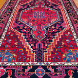 Burgundy Persian rugs pink and midnight blue