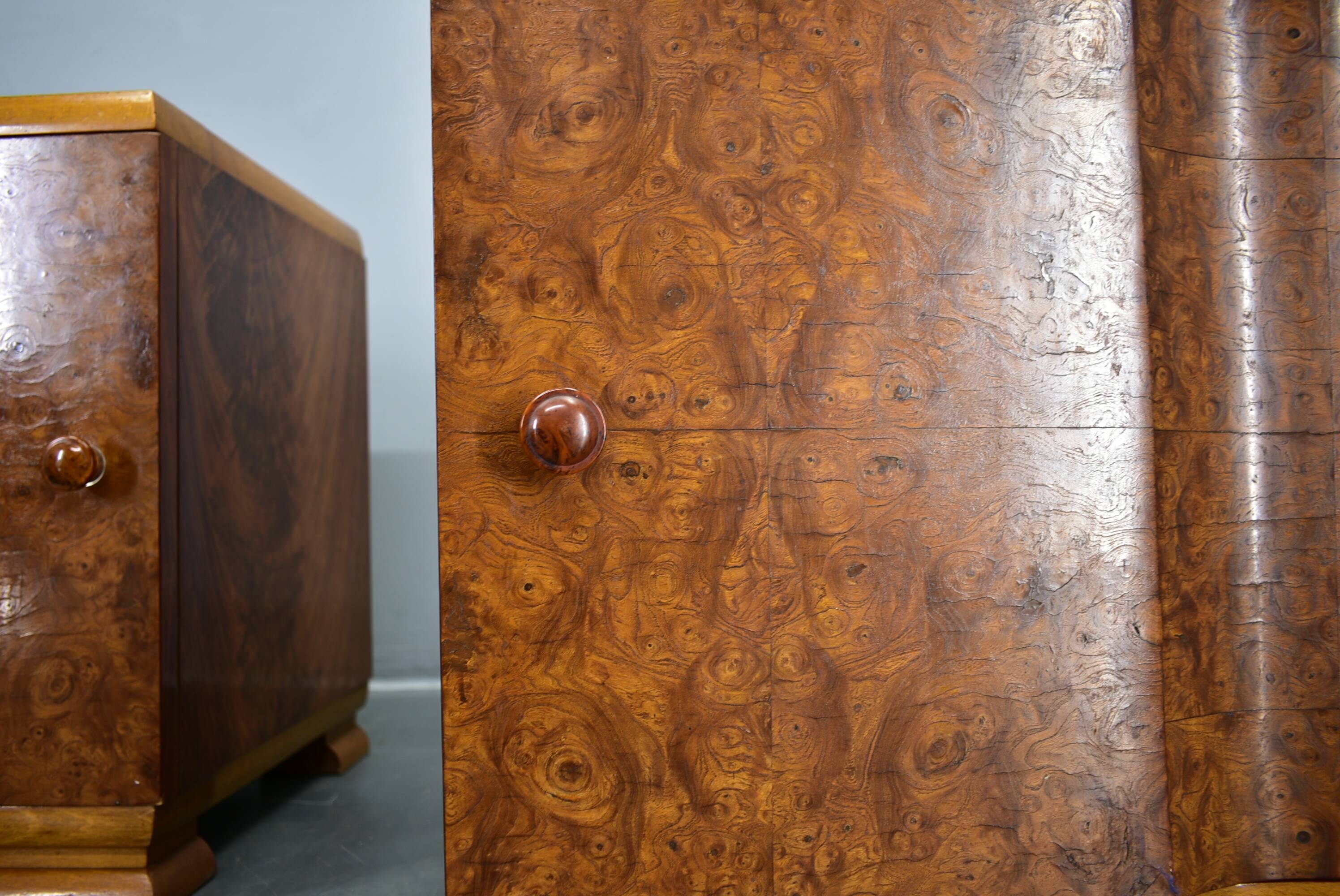 1939s pair of art deco bedside tables, Czechoslovakia