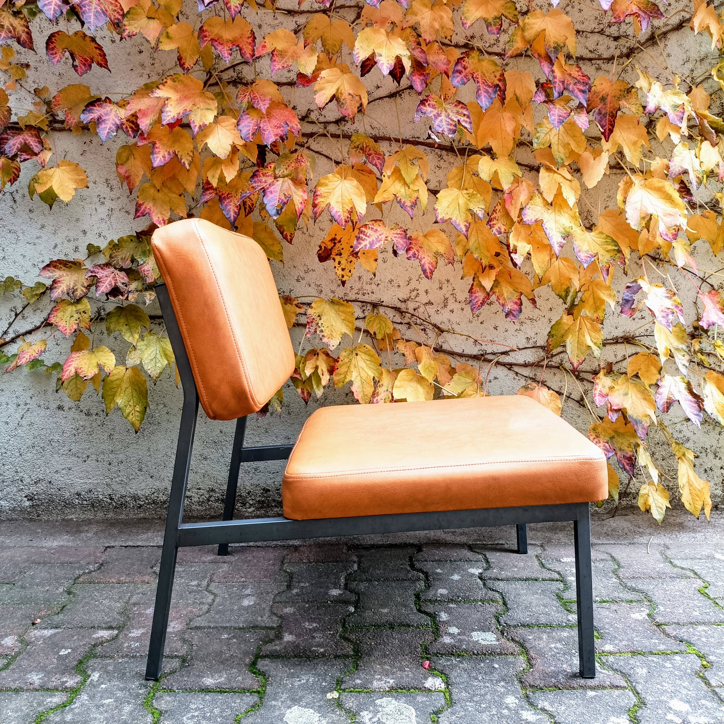 Modernist leatherette armchair