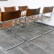 Lot de six chaises cantilever Mart Stam en cuir brun