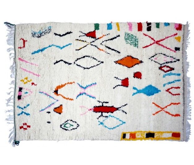 Colorful berber carpet handmade 221 x 130cm