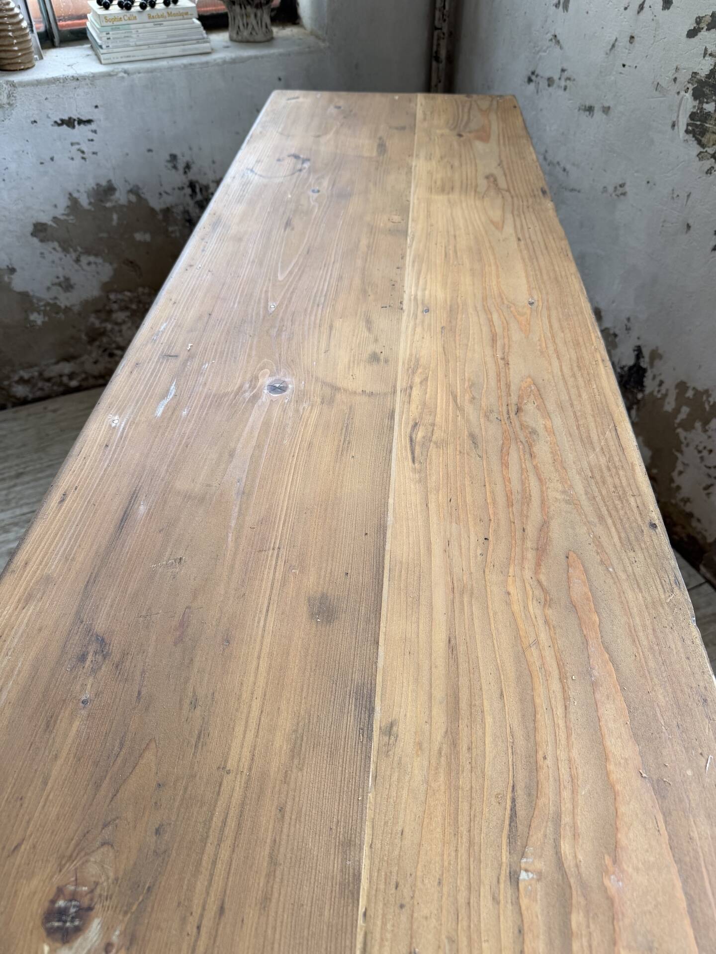 1950s pine workshop furniture 175cm