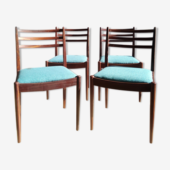 Ensemble de 4 chaises en teck années 1960/70