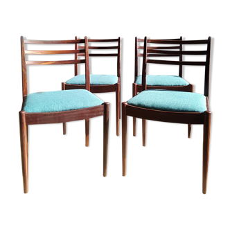 Ensemble de 4 chaises en teck années 1960/70