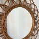 Vintage rattan flower mirror