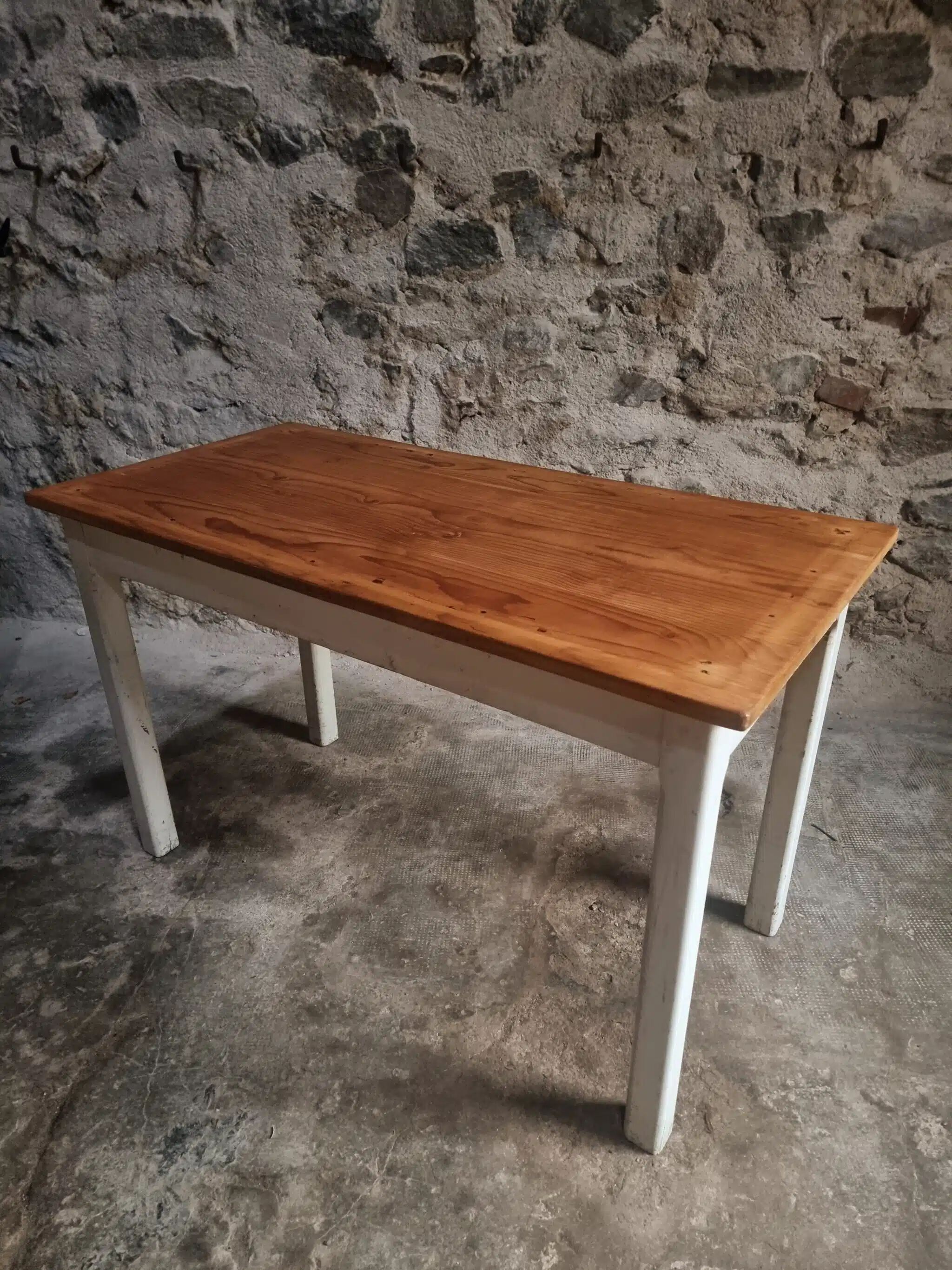 Vintage French farmhouse table, 1950s.