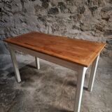 Vintage French farmhouse table, 1950s.