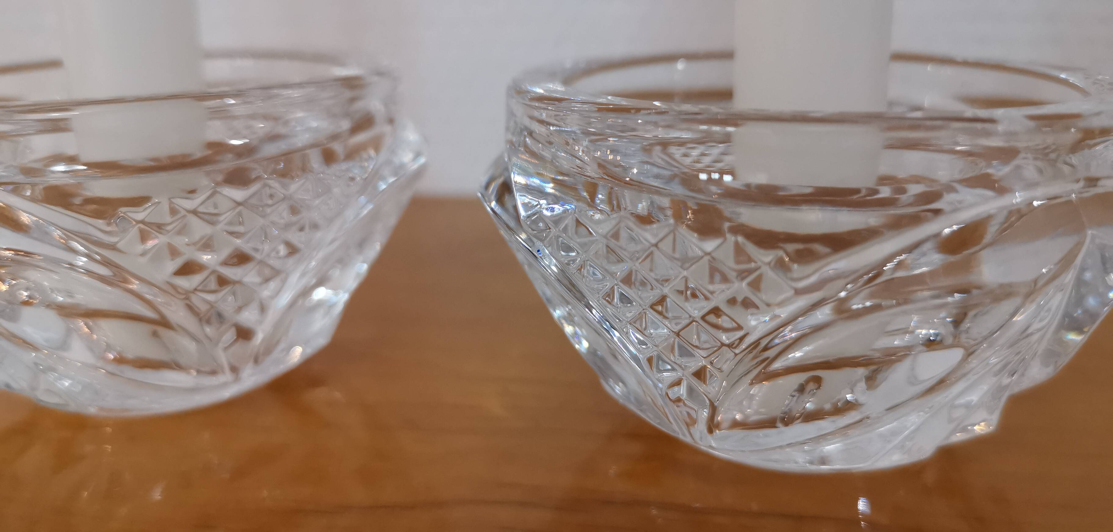 3 bougeoirs cristal d’Arques modèle "royale"