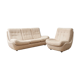 Atlantis seating set space age upholstered sofa & lounge chair by Jitona, 1970s Czechoslovakia