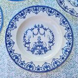 Set of 4 old hollow plates vieillard bordeaux model moustiers