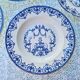 Set of 4 old hollow plates vieillard bordeaux model moustiers