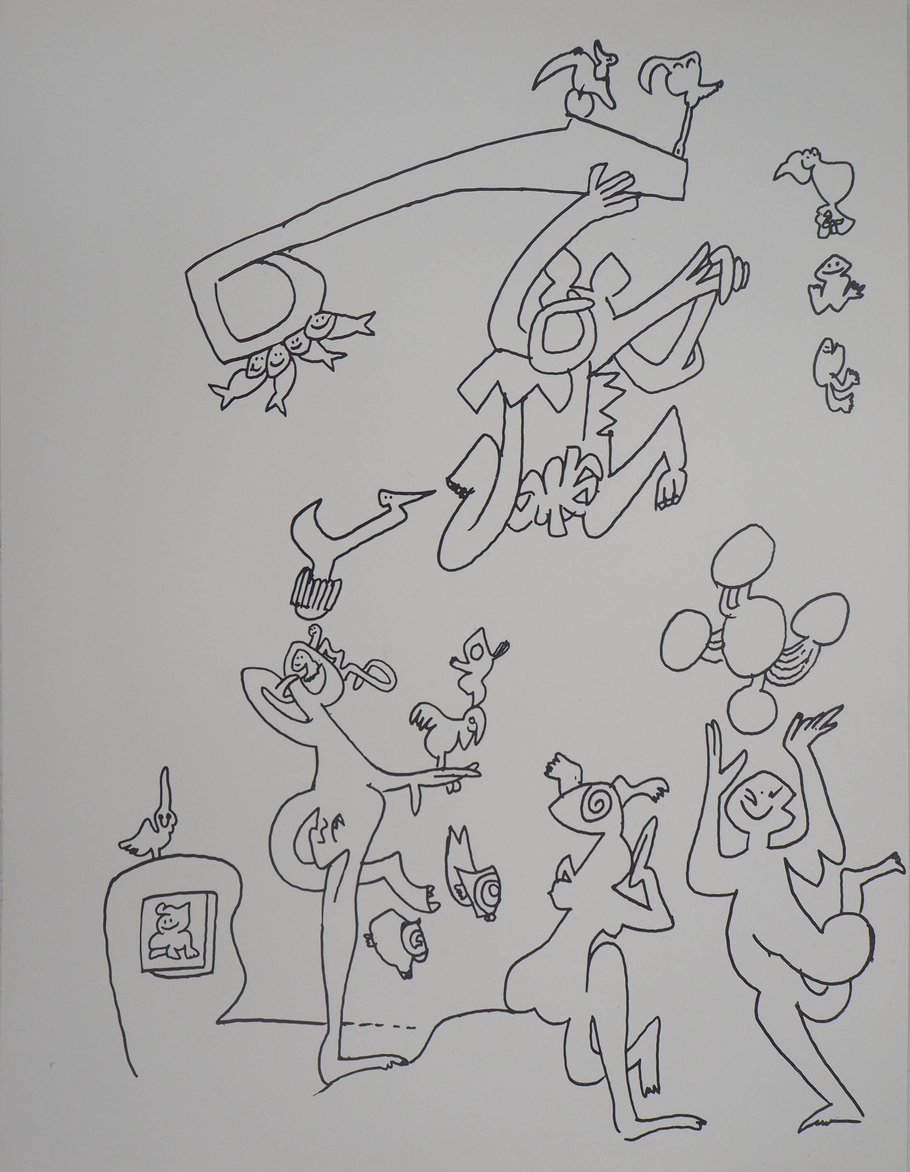 Roberto matta: joyful characters - original lithograph