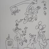 Roberto matta: joyful characters - original lithograph