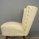 Cocktail armchair 50s in wood and imitation leather