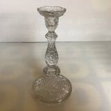 Antique diamond point candle holder, Sailmont glassworks