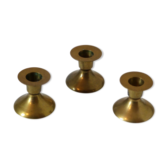 3 brass candlesticks