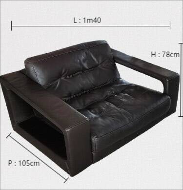 Leather lounge set – Steiner Paris – aluminium base – 1970s/1980s