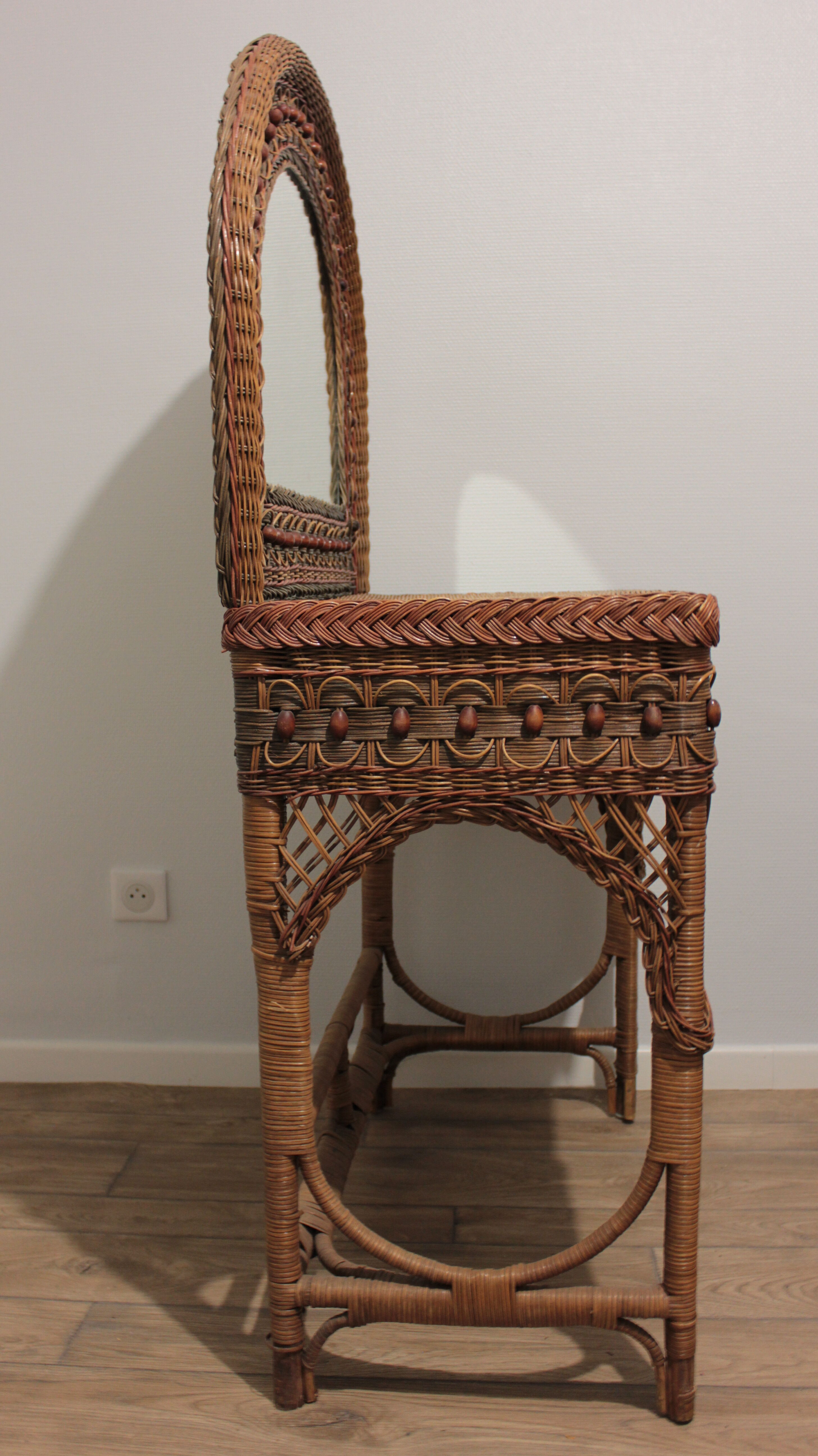 70s wicker and rattan hairdresser