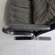 Scandinavian 2-seater sofa 1970s vintage in black leather and curved wood