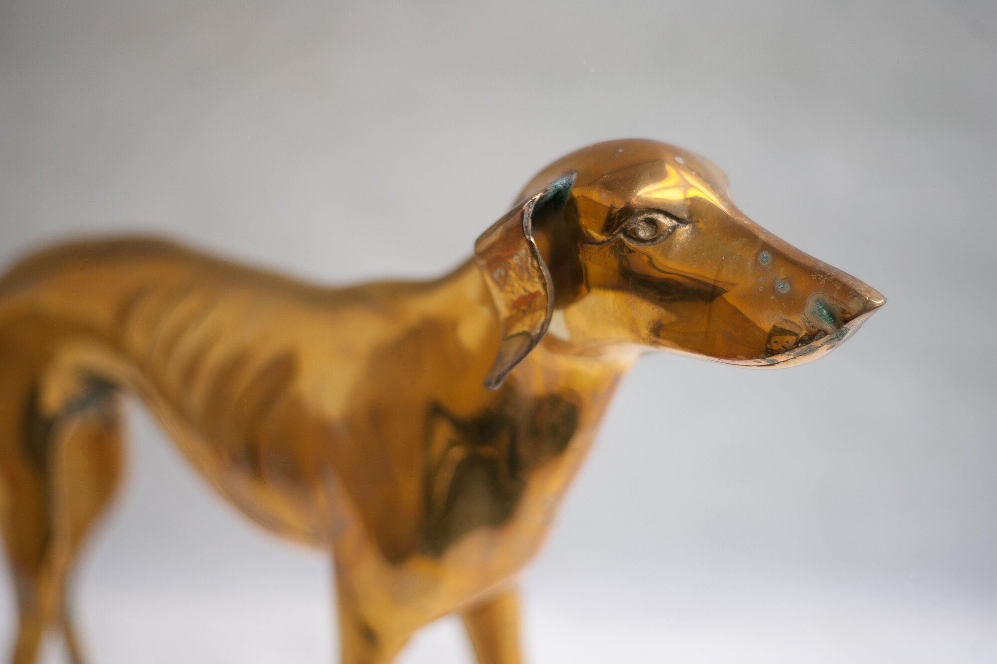 Statue vintage, big dog brass sculpture, dog statue, Greyhound, whippet, greyhound, interior decorating, home décor