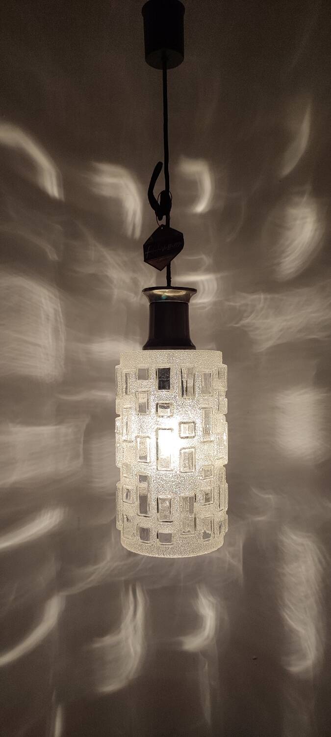 Lámpara de techo " Voghera" de cristal. Italia, 1970s.